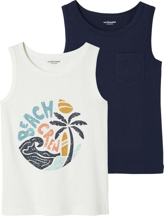Vertbaudet 2er-Pack Jungen Trägershirts, Palmen