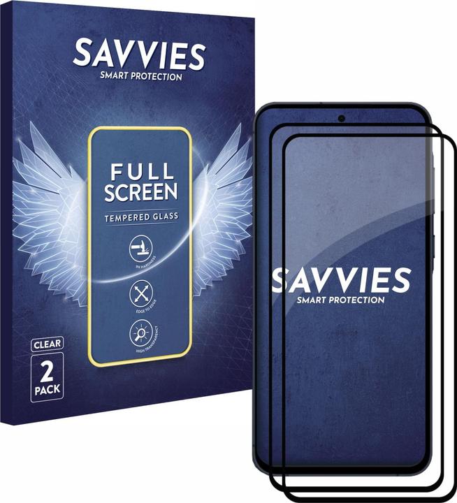 Productafbeelding Savvies Schermbeschermer van volledig gepantserd glas (2 Stuk, Samsung Galaxy A55)