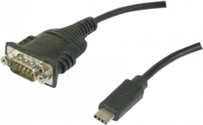 Actual product image Tecline USB Type C to RS232 Serial Converter, USB St. C / DB9 St. adapter cable for connection of devices (1 m)