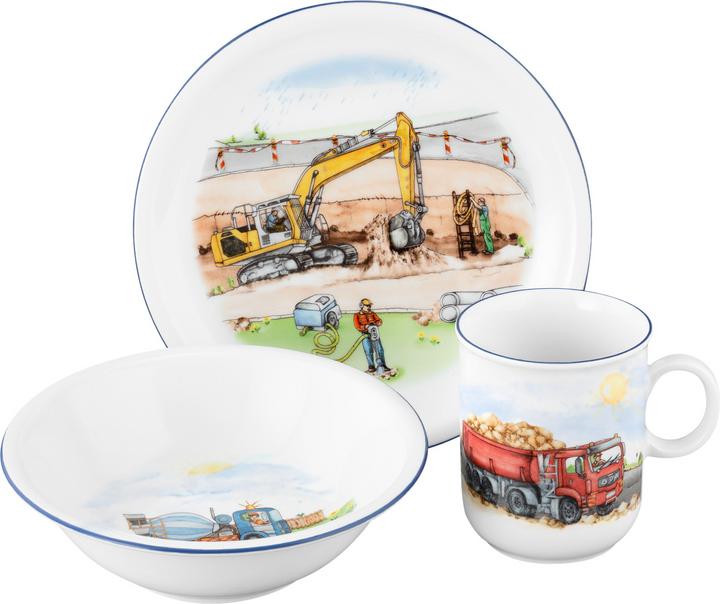 Produktbild Seltmann Weiden Kinderporzellan Set 65285 BAUSTELLE 3 teilig