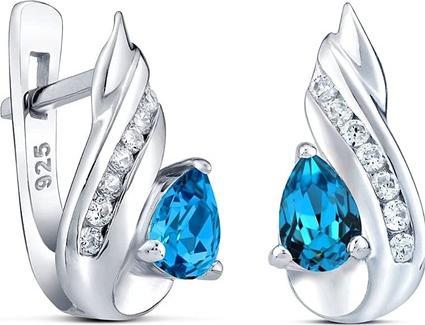 Silvego Silver earrings with synthetic topaz CORNELIA QRE04TE