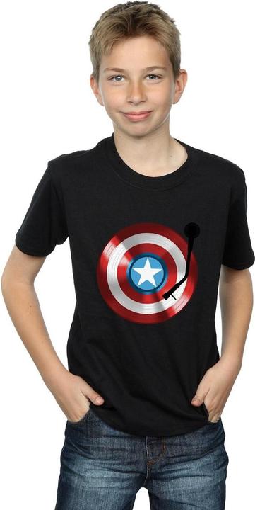 Actual product image Boys Captain America Turntable T-Shirt (140, 146)