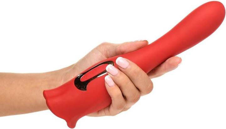 Immagine prodotto XR Brands Vibratore Lickgasm Kiss + Kiss a doppia faccia - Rosso