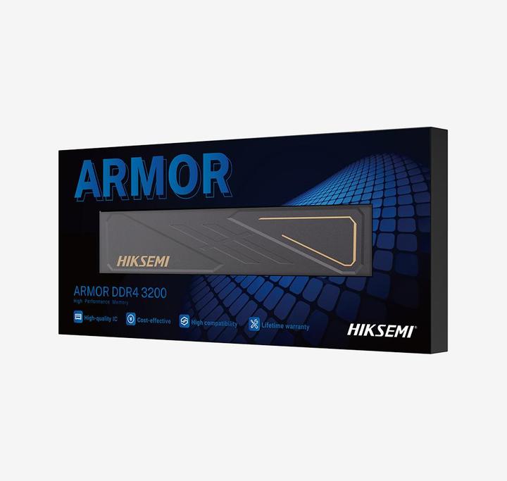 Image du produit Hikvision Hiksemi Armor Ram Dimm Memory 8Gb (1 x 8GB, 3200 MHz, RAM DDR4, DIMM)