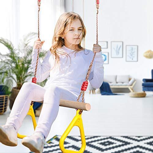 Image du produit Pellor Balançoire trapèze en bois multifonctionnelle pour enfants