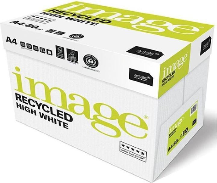 Actual product image Antalis Image Recycled High White Blue Angel 80g, bright white 2'500 sheets box 5x500 sheets/sheet (80 g/m², 2500 x, A4)
