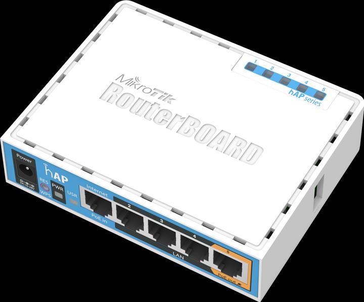 Image du produit MikroTik RB951UI-2ND - hAP avec CPU 650 MHz, 64 Mo de RAM, 5x LAN