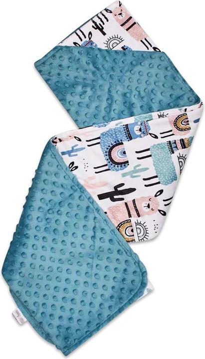 Image du produit Love Kids Couverture de bébé, Lama bleu pétrole, Minky