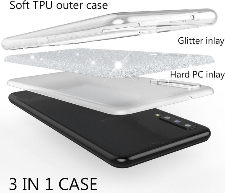 Immagine prodotto Nalia Coperchio del telefono cellulare Glitter (Samsung Galaxy A7 (2018))