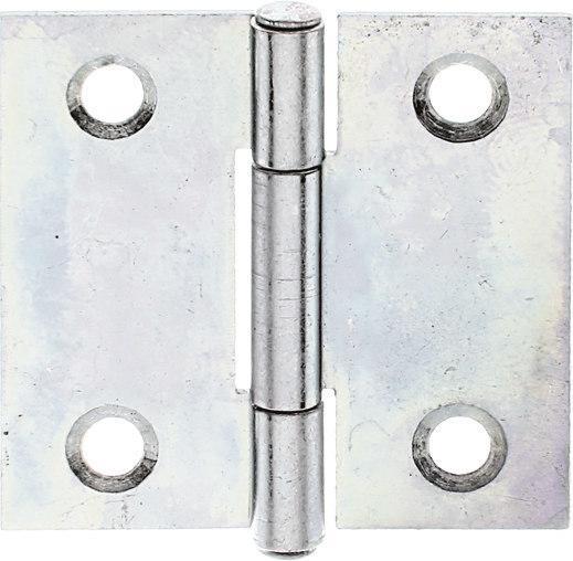 Actual product image Alberts Hinge half-width with riveted brass pin, 31.5 x 31 mm, galv. yellow galvanised
