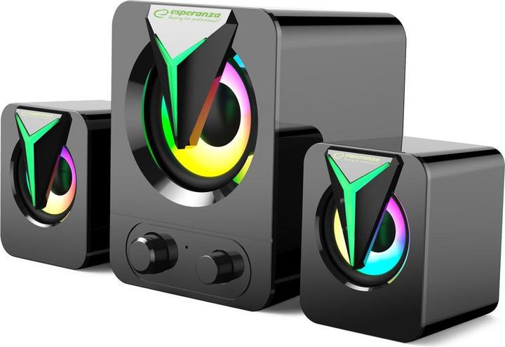 Actual product image Esperanza EGS107 speakers 2.1 usb led rainbow soprano