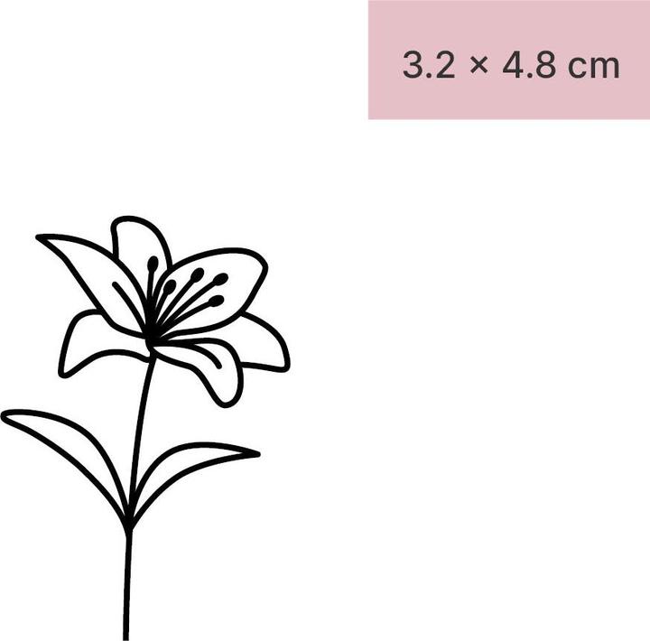 Actual product image minink Temporary tattoo - Lily with stem