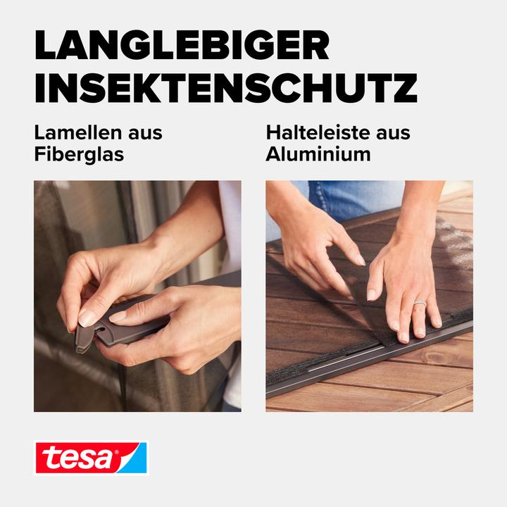 Actual product image tesa Insect screen aluminium slatted door for balcony and patio doors (95 x 220 cm)