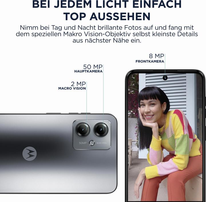 Actual product image Motorola Moto G14 (128 GB, Steel grey, 6.50", Dual SIM, 50 Mpx, 4G)
