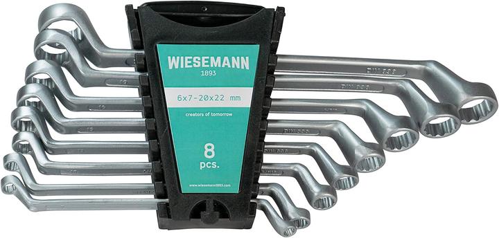 Produktbild Wiesemann 1893 Doppelringschlüssel Set 8tlg. (16 mm, 17 mm, 14 mm, 22 mm, 13 mm, 12 mm, 20 mm, 18 mm, 9 mm, 7 mm, 19 mm, 8 mm, 15 mm, 6 mm, 11 mm, 10  mm)