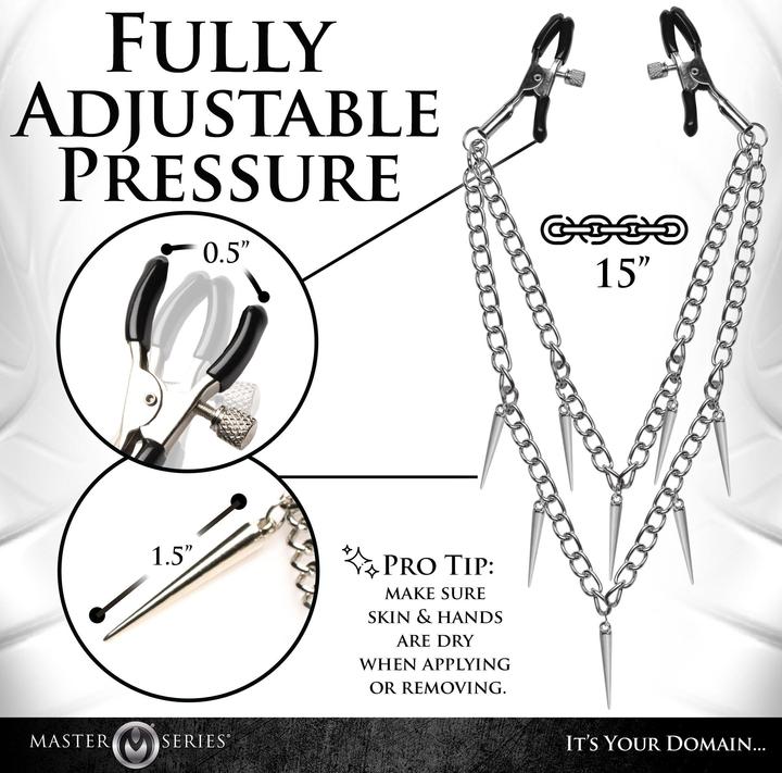 Actual product image Master Series Daggers - Double Chain Nipple Clamps
