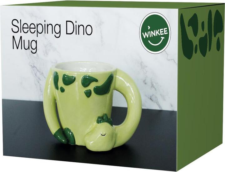 Actual product image Winkee - Sleeping Dino Mug - Light Green (350 ml, 1 x)