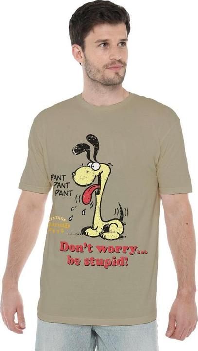 Actual product image Garfield Mens Don't Worry Be Stupid T-Shirt (L)