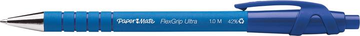 Produktbild Paper Mate Flexgrip Ultra Clip-on-Einziehkugelschreiber Medium 12 Stücke (Blau, Grau, 12 x)