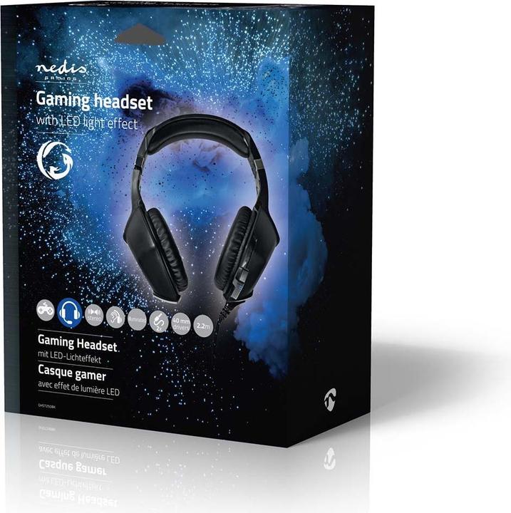 Produktbild Nedis Gaming Headset | Über Ohr | Stereo | USB Type-A / 2x 3.5 mm | Klappbarer Mikrofon | 2.20 m | L (Kabelgebunden)