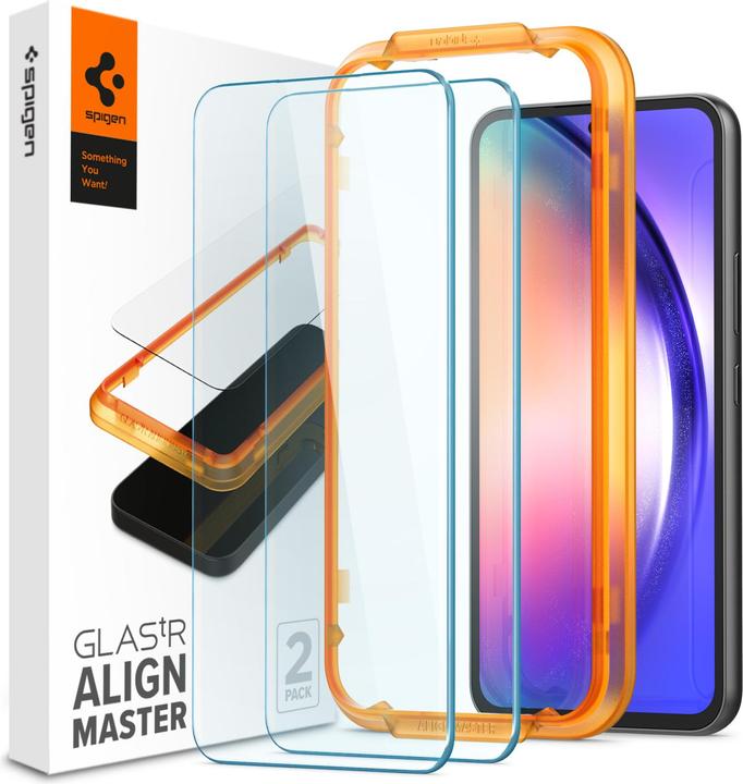 Produktbild Spigen Gehärtetes Glas Alm Glas.Tr 2er-Pack Galaxy A54 5g Klar (1 Stück, Samsung Galaxy A54 5G)