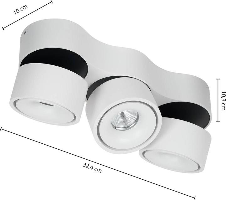 Produktbild Arcchio Rotari LED-Deckenleuchte, Linsen, 3-fl. (2400 lm)