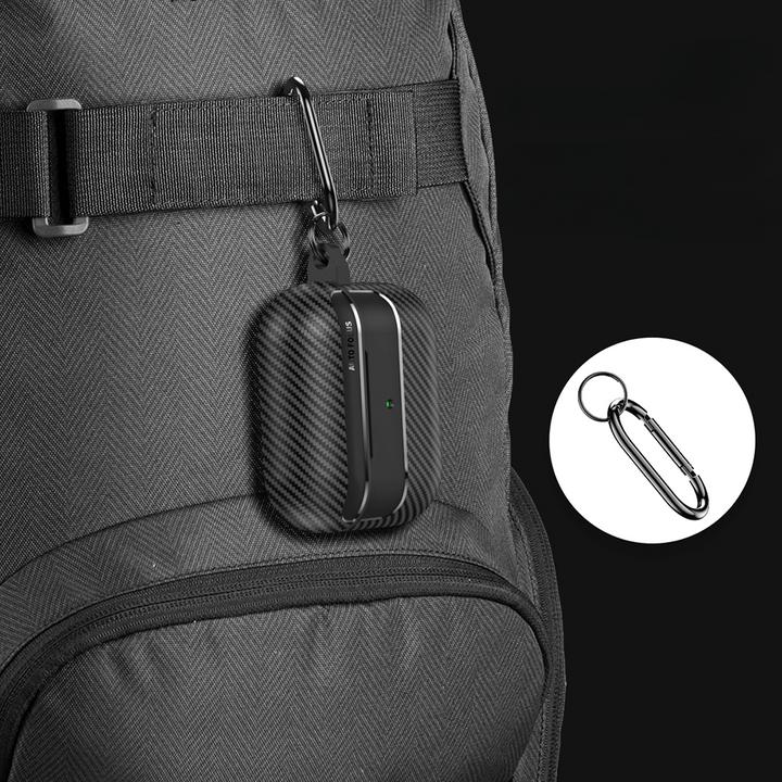 Actual product image Cover-Discount Airpods Pro 2 - Silicone case carbon look blue (Headphone bag)