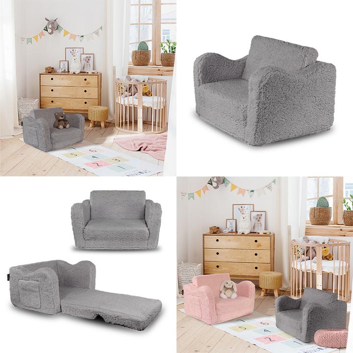 Immagine prodotto Vicco Poltrona per bambini Conni, grigia, 60 x 43 cm pieghevole (Poltrona per bambini)