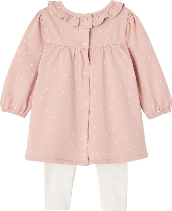 Vertbaudet Bio-Kollektion: Baby-Set aus Kleid, Leggings & Haarband, Herzen