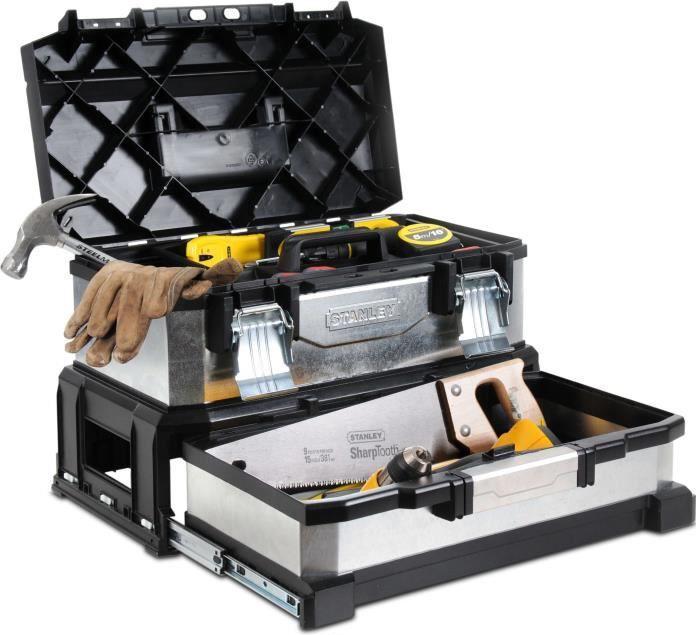 Produktbild Stanley Werkzeugbox Metall-Kunststoff mit integrierter Schublade (galvanisiert) (1 Teile)