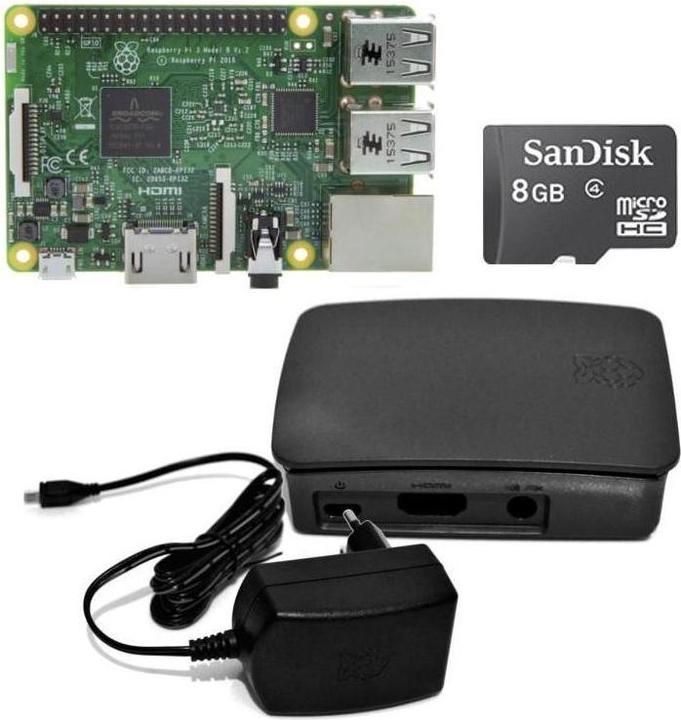 Image du produit Raspberry Pi EB5658 - Kit de démarrage 3 en noir et gris