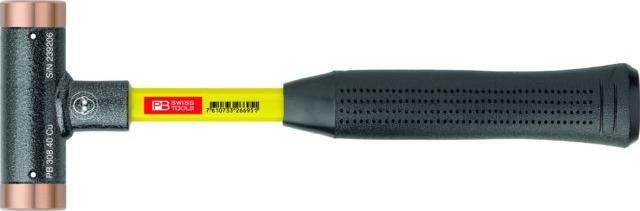 Produktbild PB Swiss Tools Rückschlagfreier Hammer, mit Kupfer-Einsätzen, Superglas-Stiel, 32 mm (850 g)