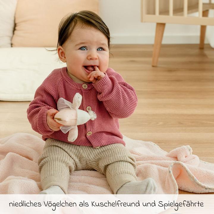 Produktbild Fehn Kuscheldecken 2-tlg. Set Kuscheldecke + Greifling Vogel (100 x 75 cm)