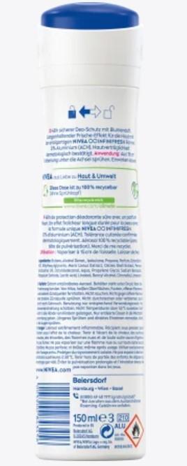 Actual product image NIVEA Fresh Flower (Spray, 150 ml)