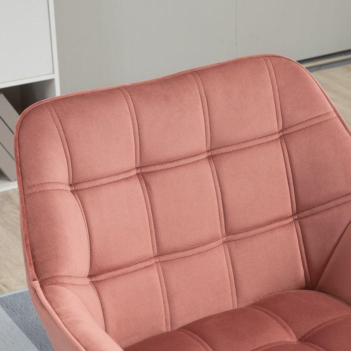 Produktbild Swisshandel24 Einzelsessel Relaxsessel mit Samtoptik, erhöhte Beine skandinavisch Polstersessel, Rosa