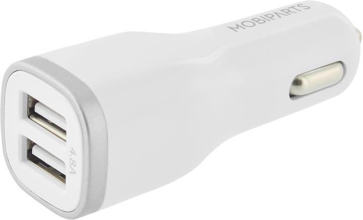 Actual product image Mobiparts Car Charger Dual USB 24W/4.8A + Micro USB Cable White