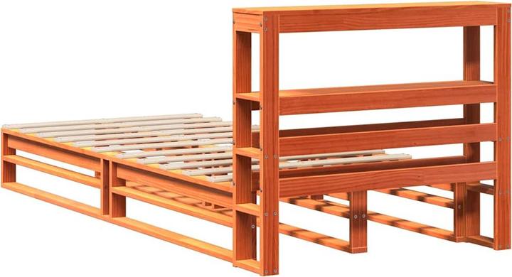 Actual product image VidaXL Solid wood bed Wooden bed Bed pallet bed with headboard 180x200cm pine (180 x 200 cm)