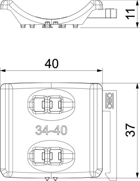 Produktbild OBO Bettermann Universal-Gegenwanne (Kunststoffkabelbinder, 19 mm, 1 Stk.)
