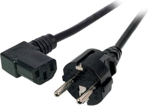 EFB Elektronik EFB Netzkabel Schutzkontakt 180°-C13 90°,sw,2,0m,3x0,75mm (2 m)