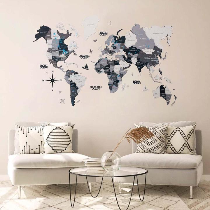 Immagine prodotto Enjoy The Wood Mappa del mondo in 3D (120 x 200 cm)