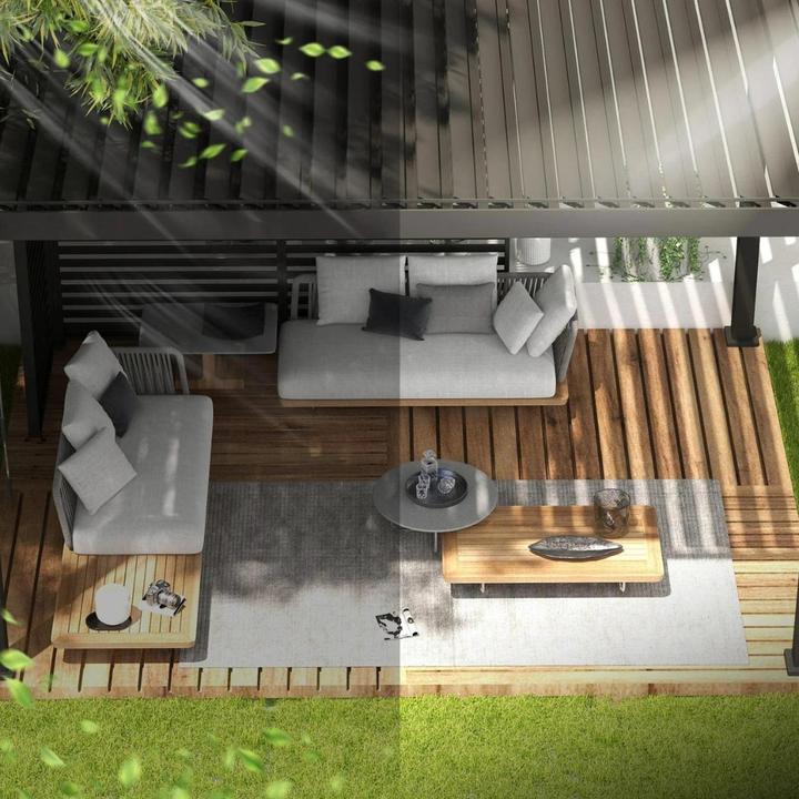 Image du produit Ventaris 1x élément mural à lamelles pour pergola Mirador (9 cm, 113 cm)