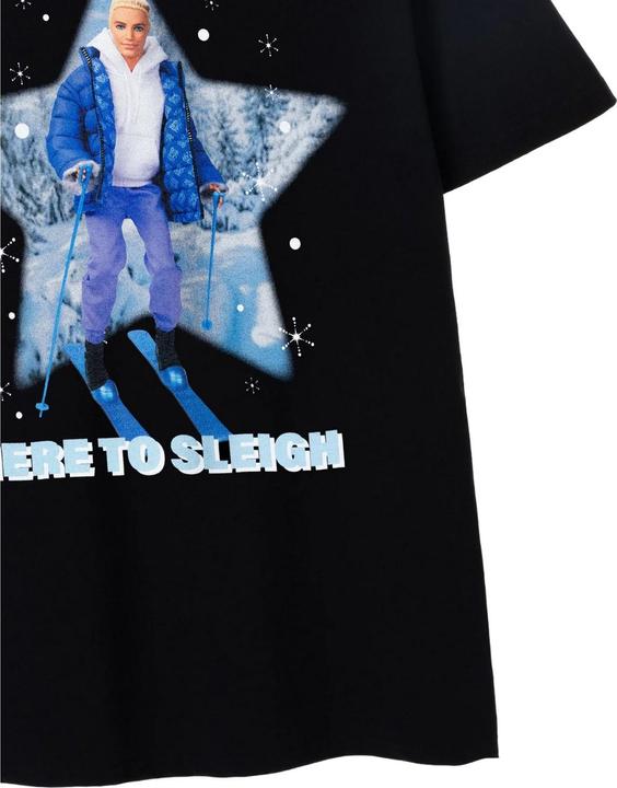 Actual product image Barbie Mens Here To Sleigh Ken T-Shirt (XXL)