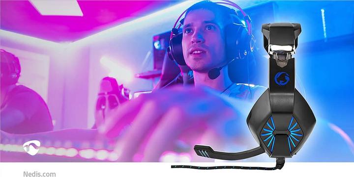 Produktbild Nedis Gaming Headset | Über Ohr | Stereo | USB Type-A / 2x 3.5 mm | Klappbarer Mikrofon | 2.20 m | L (Kabelgebunden)