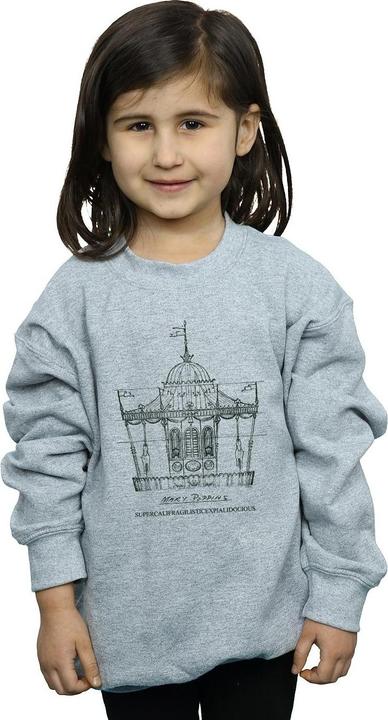Actual product image Disney Girls Mary Poppins Carousel Sketch Sweatshirt (140, 146)