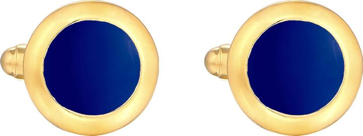 Image du produit Kuzzoi Bouton de manchette Basic Rond Classique Géo Émail Bleu 925 Argent (Argent sterling 925, Émail, Pas de pierres précieuses)