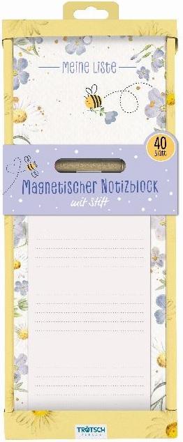 Notepad with pen and magnet Bee multicoloured