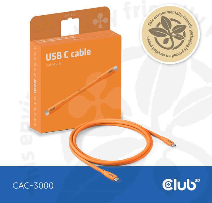 Produktbild Club 3D USB C — USB C (2 m, USB 4.0)