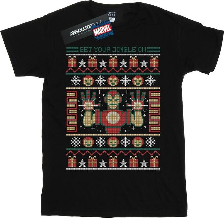 Immagine prodotto Iron Man Get Your Jingle On Fair Isle Maglietta Ragazzi (152, 158)