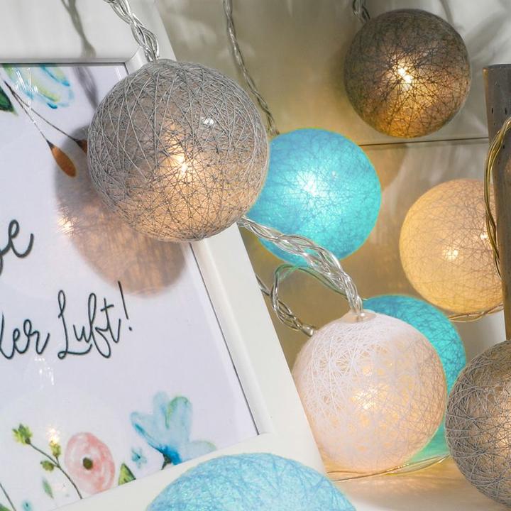 Image du produit Hermex 2.2m Chaîne lumineuse LED Boule Chaîne lumineuse Boule Guirlande lumineuse Décoration (2.20 m)