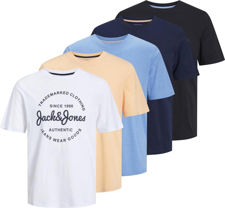 Jack & Jones 5er-pack Gedruckt Rundhals T-shirt T-shirt